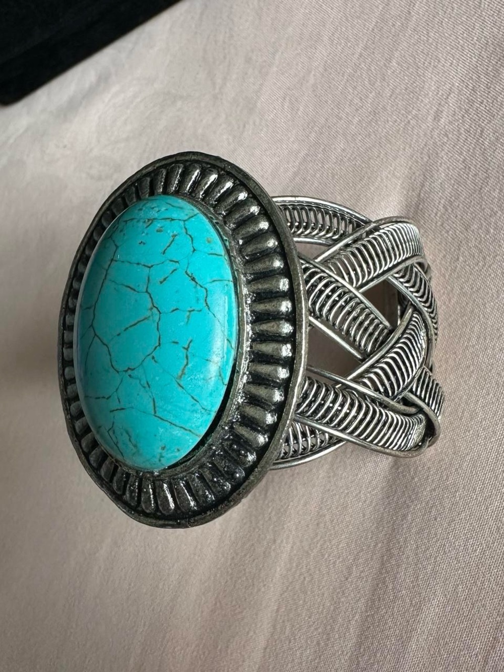 Vintage Turquoise and silver cuff bracelet.